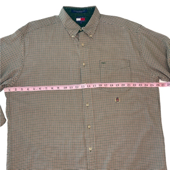 Tommy Hilfiger Gingham Print Button Down Long Sleeve Shirt Size Large - Picture 8 of 13